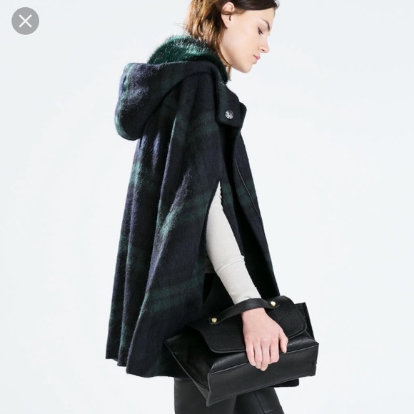 Zara plaid cape Clearance